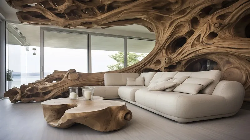 Could a Sculptural, Raw-Wood Centerpiece Be the Only Art Your Living Room Needs?